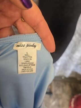 Miss Pinky Light Blue Women's Dress - Elegant Cotton Blend